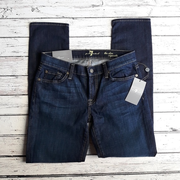 7 For All Mankind Denim - 7 FOR ALL MANKIND Slim Cigarette Dark Wash 28